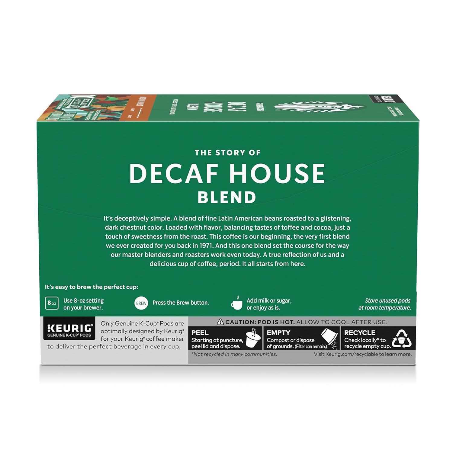 imageStarbucks KCup Coffee Pods Medium Roast Hot or Iced Coffee Decaf House Blend 40 Keurig Pods