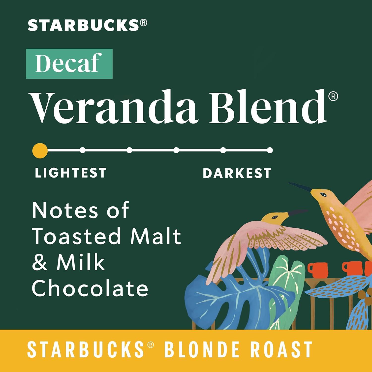 imageStarbucks KCup Coffee Pods Starbucks Blonde Roast Hot or Iced Coffee Decaf Veranda Blend 60 Keurig Pods