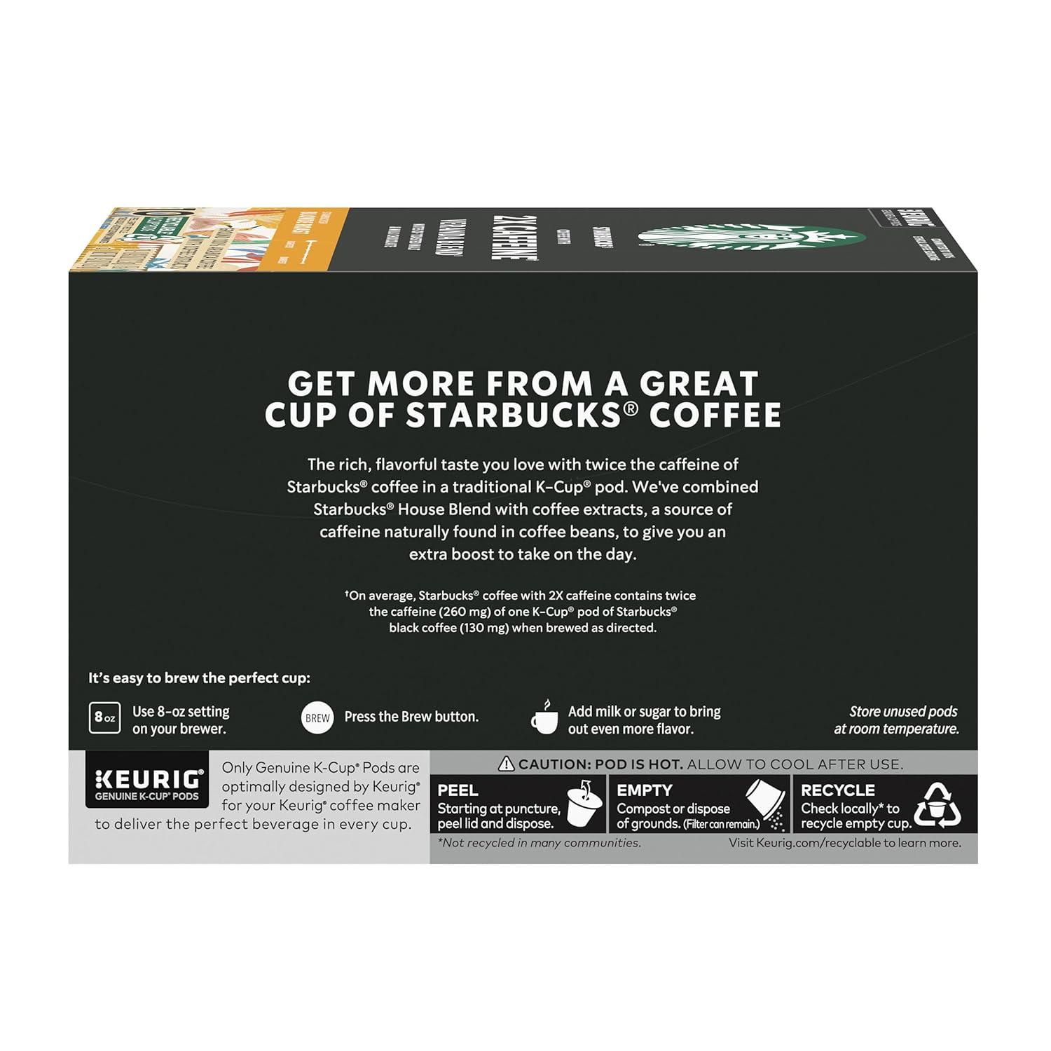 imageStarbucks KCup Coffee Pods Starbucks Blonde Roast With 2X Caffeine Hot or Iced Coffee Veranda Blend 60 Keurig Pods