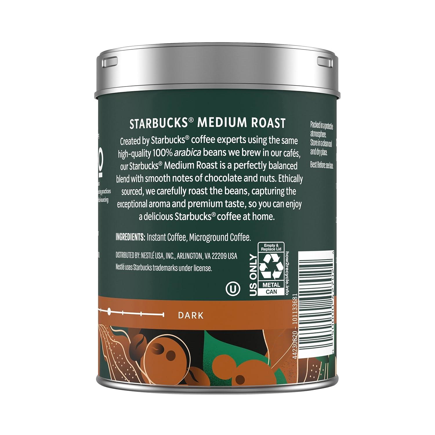 imageStarbucks Premium Instant Coffee Starbucks Blonde Roast Coffee Arabica Beans Three 317 oz Tins317 Ounce Pack of 1