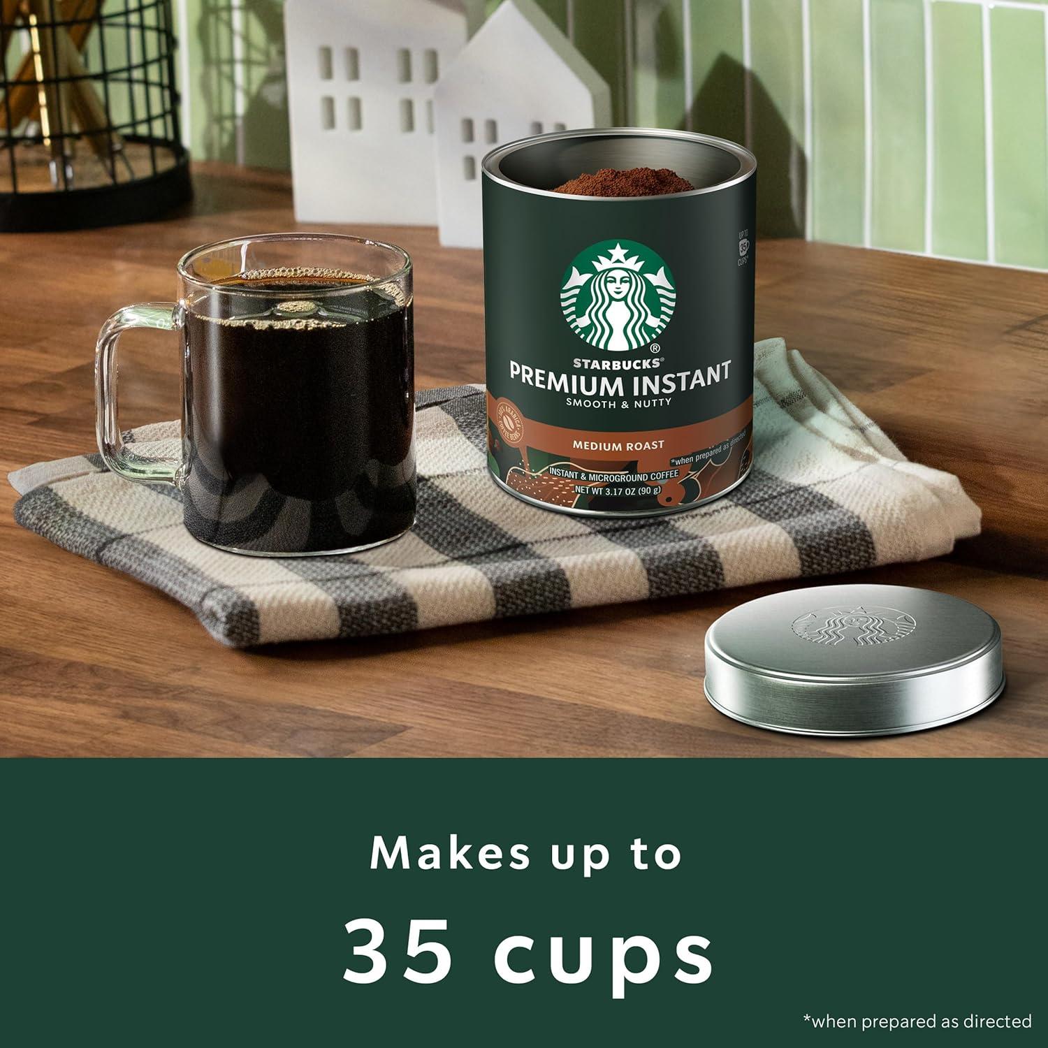 imageStarbucks Premium Instant Coffee Starbucks Blonde Roast Coffee Arabica Beans Three 317 oz Tins317 Ounce Pack of 1