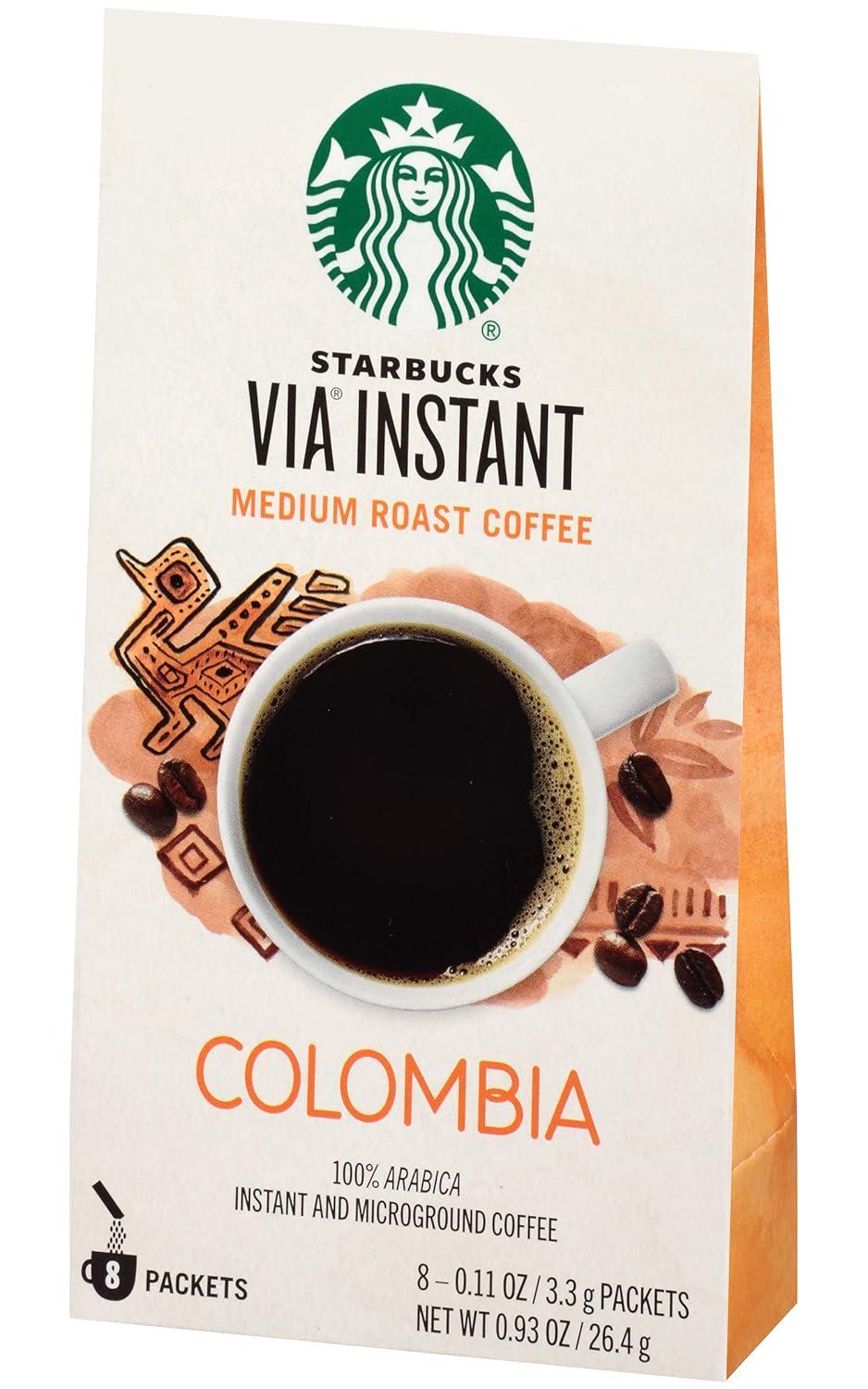imageStarbucks VIA Instant Coffee Medium Roast Coffee Pike Place Roast 100 Arabica SingleServe 1 Box 50 PacketsColombia