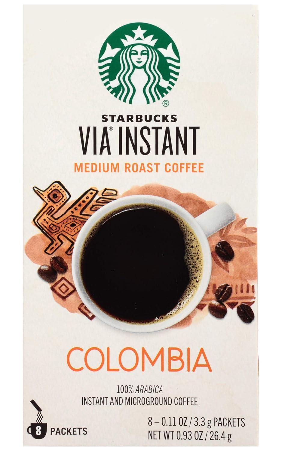 imageStarbucks VIA Instant Coffee Medium Roast Coffee Pike Place Roast 100 Arabica SingleServe 1 Box 50 PacketsColombia