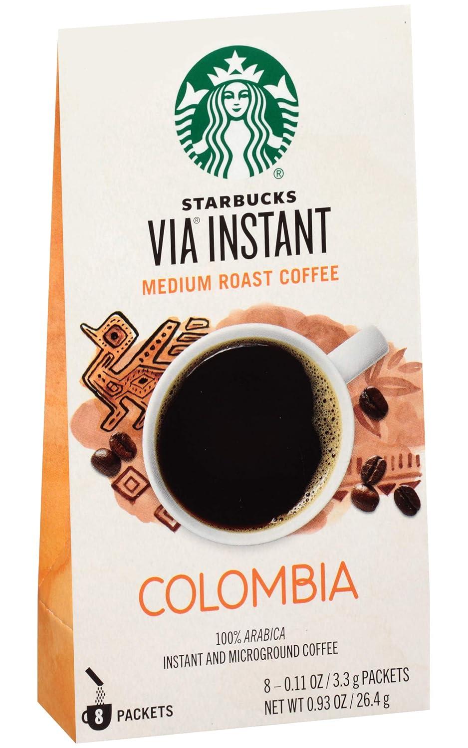 imageStarbucks VIA Instant Coffee Medium Roast Coffee Pike Place Roast 100 Arabica SingleServe 1 Box 50 PacketsColombia