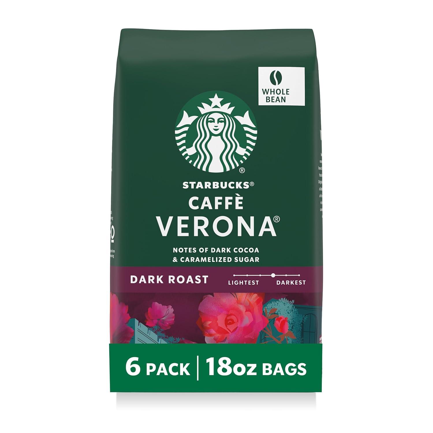 imageStarbucks Whole Bean Coffee Dark Roast Coffee Caff Verona 100 Arabica 1 bag 18 ozCaffe Verona