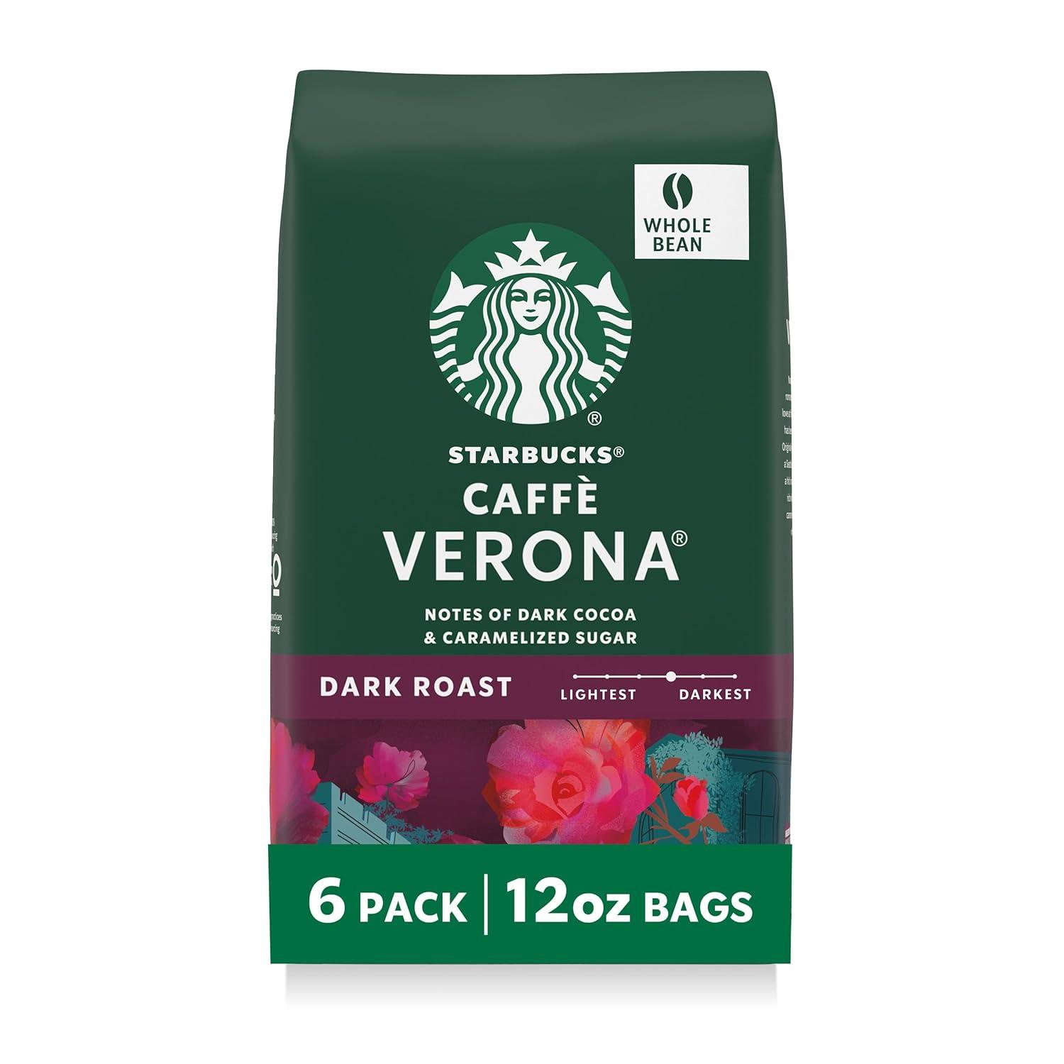 imageStarbucks Whole Bean Coffee Dark Roast Coffee Italian Roast 100 Arabica 6 bags 12 oz eachCaffe Verona