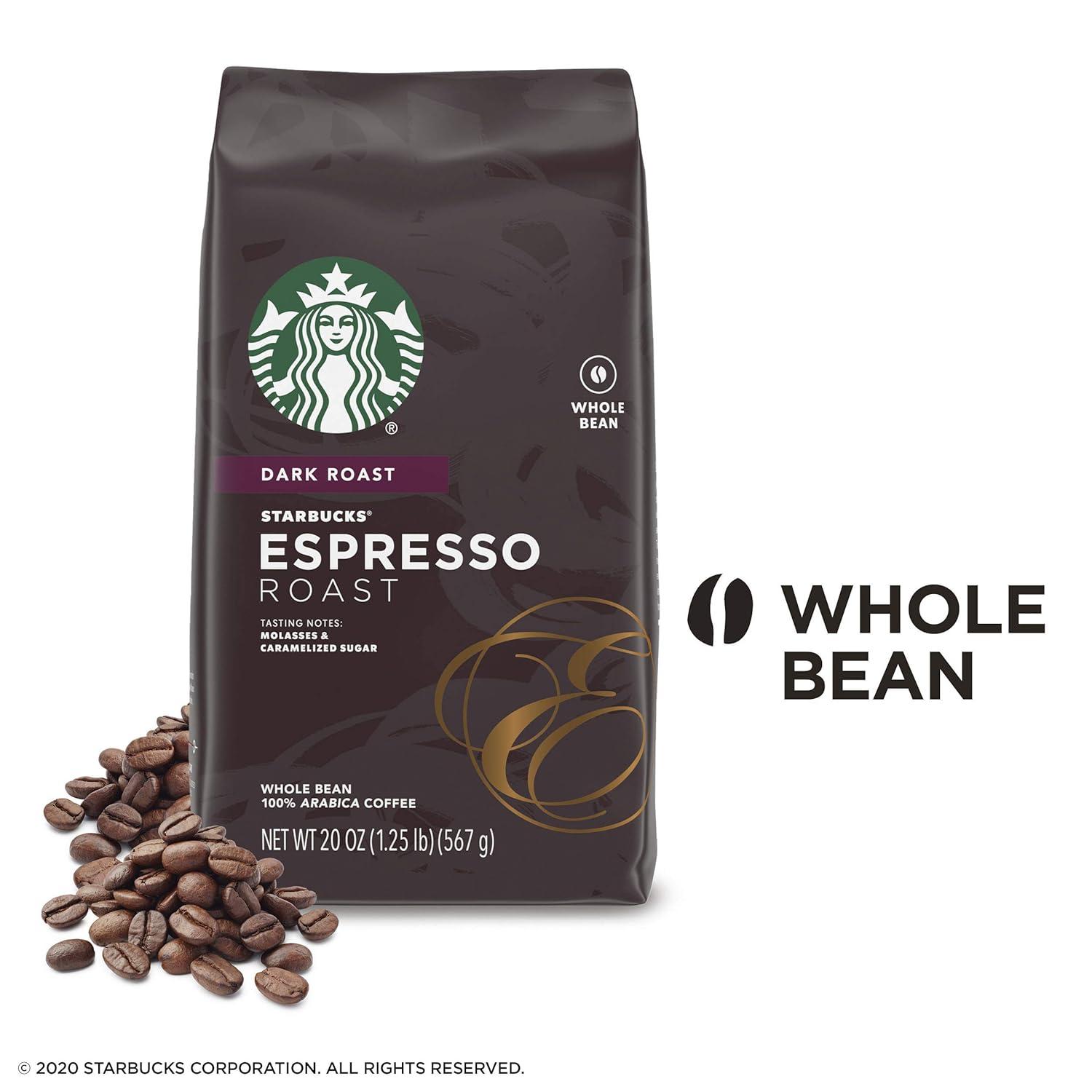 imageStarbucks Whole Bean Coffee Dark Roast Coffee Italian Roast 100 Arabica 6 bags 12 oz eachEspresso