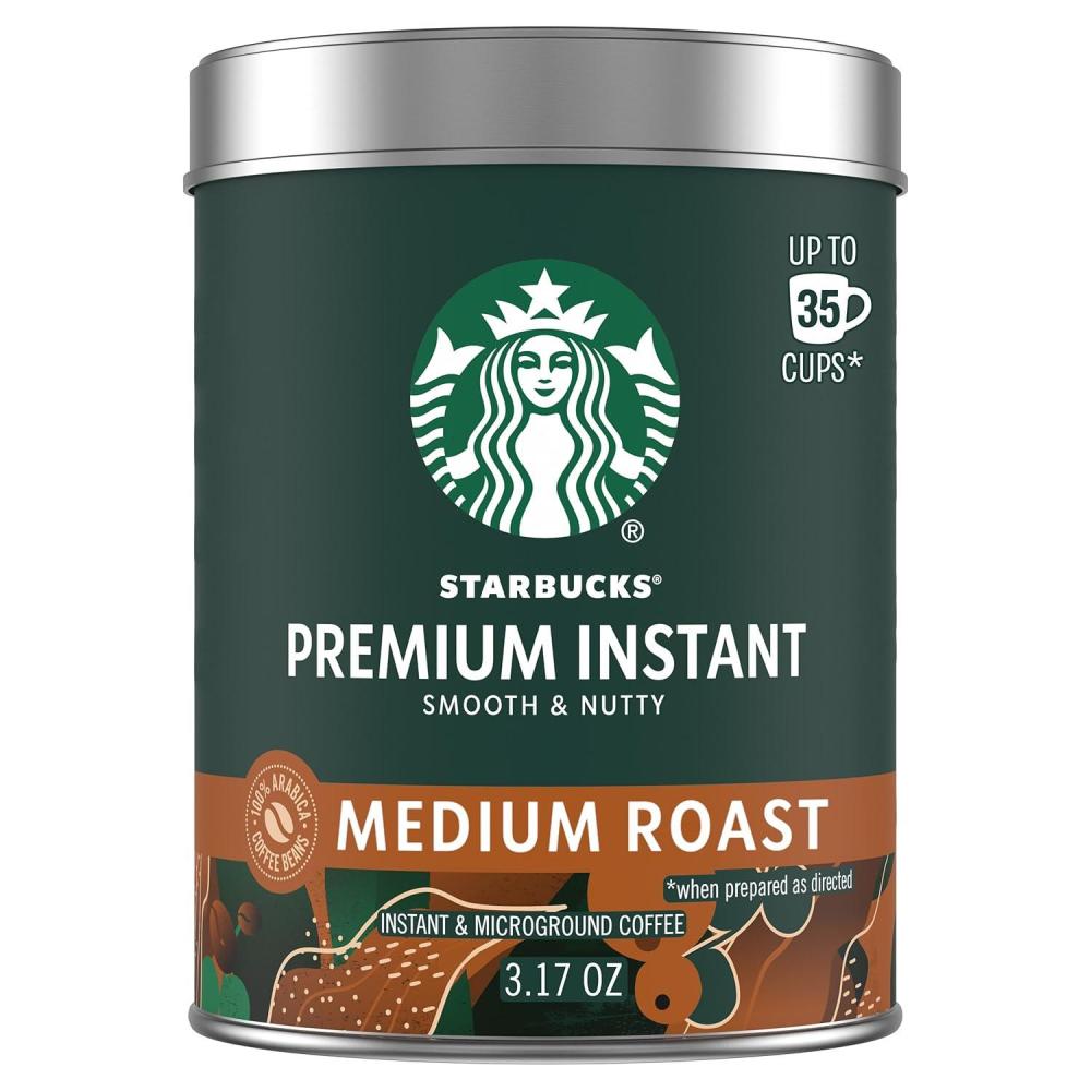 imageStarbucks Premium Instant Coffee Starbucks Blonde Roast Coffee Arabica Beans Three 317 oz Tins317 Ounce Pack of 1