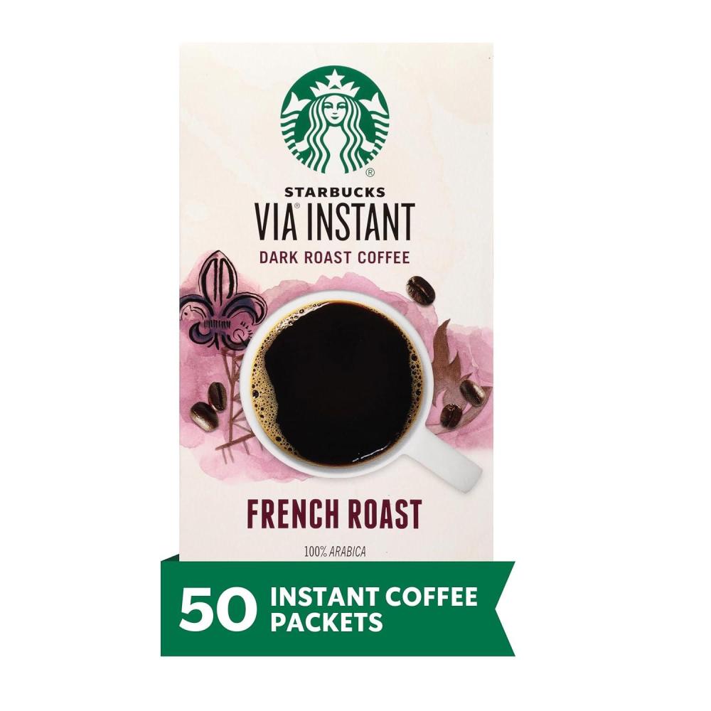 imageStarbucks VIA Instant Coffee Packets Single Serve Dark Roast Coffee French Roast 96 Packets French Roast