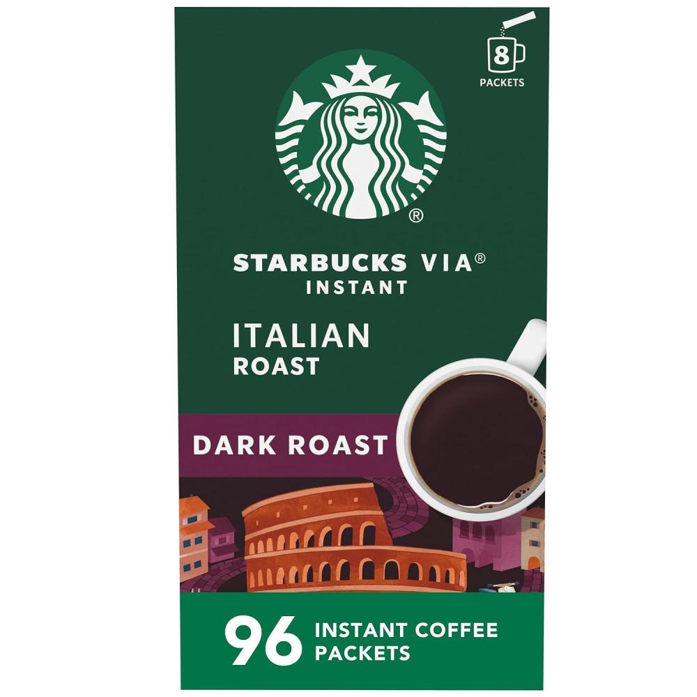 imageStarbucks VIA Instant Coffee Packets Single Serve Dark Roast Coffee Italian Roast 96 PacketsItalian Roast