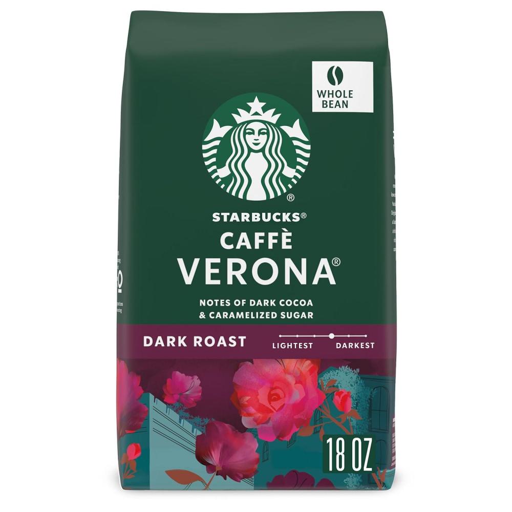 imageStarbucks Whole Bean Coffee Dark Roast Coffee Caff Verona 100 Arabica 1 bag 18 ozCaffe Verona