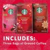 Starbucks Ground Coffee, Dark Roast Hot or Iced Coffee, Variety Pack, Three 12 oz Bags​(NEW! Winter Variety!)
