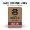 Starbucks VIA Instant Coffee Packets, Single Serve, Dark Roast Coffee, French Roast, 96 Packets ​(Italian Roast)