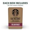 Starbucks VIA Instant Coffee Packets, Single Serve, Dark Roast Coffee, French Roast, 96 Packets ​(Italian Roast)