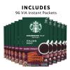 Starbucks VIA Instant Coffee Packets, Single Serve, Dark Roast Coffee, Italian Roast, 96 Packets(Italian Roast)