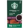 Starbucks VIA Instant Coffee Packets, Single Serve, Dark Roast Coffee, Italian Roast, 96 Packets(Italian Roast)