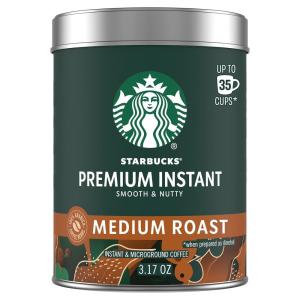 Starbucks Premium Instant Coffee, Starbucks Blonde Roast Coffee, Arabica Beans, Three 3.17 oz Tins(3.17 Ounce (Pack of 1))