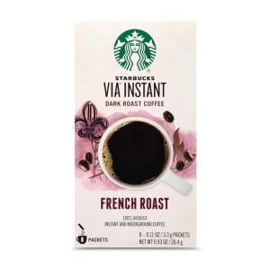 Starbucks VIA Instant Coffee Packets, Single Serve, Dark Roast Coffee, Italian Roast, 96 Packets(French Roast)
