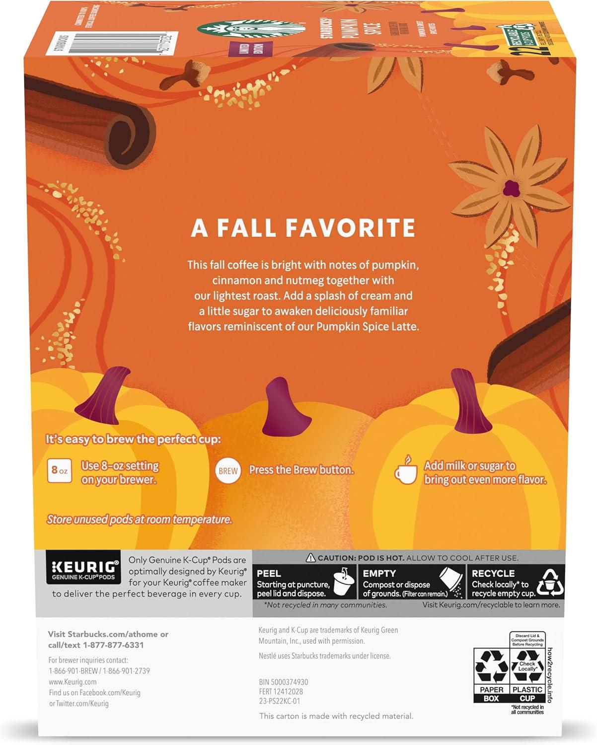 imageStarbucks KCup Coffee Pods Starbucks Blonde Roast Hot or Iced Coffee Veranda Blend 96 Keurig PodsNEW Pumpkin Spice