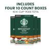 Starbucks K-Cup Coffee Pods, Medium Roast Hot or Iced Coffee, Breakfast Blend, 40 Keurig Pods