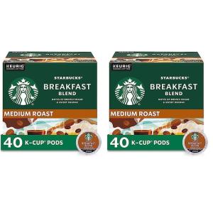 Starbucks K-Cup Coffee Pods, Medium Roast Hot or Iced Coffee, Pike Place Roast, 96 Keurig Pods ​(Breakfast)