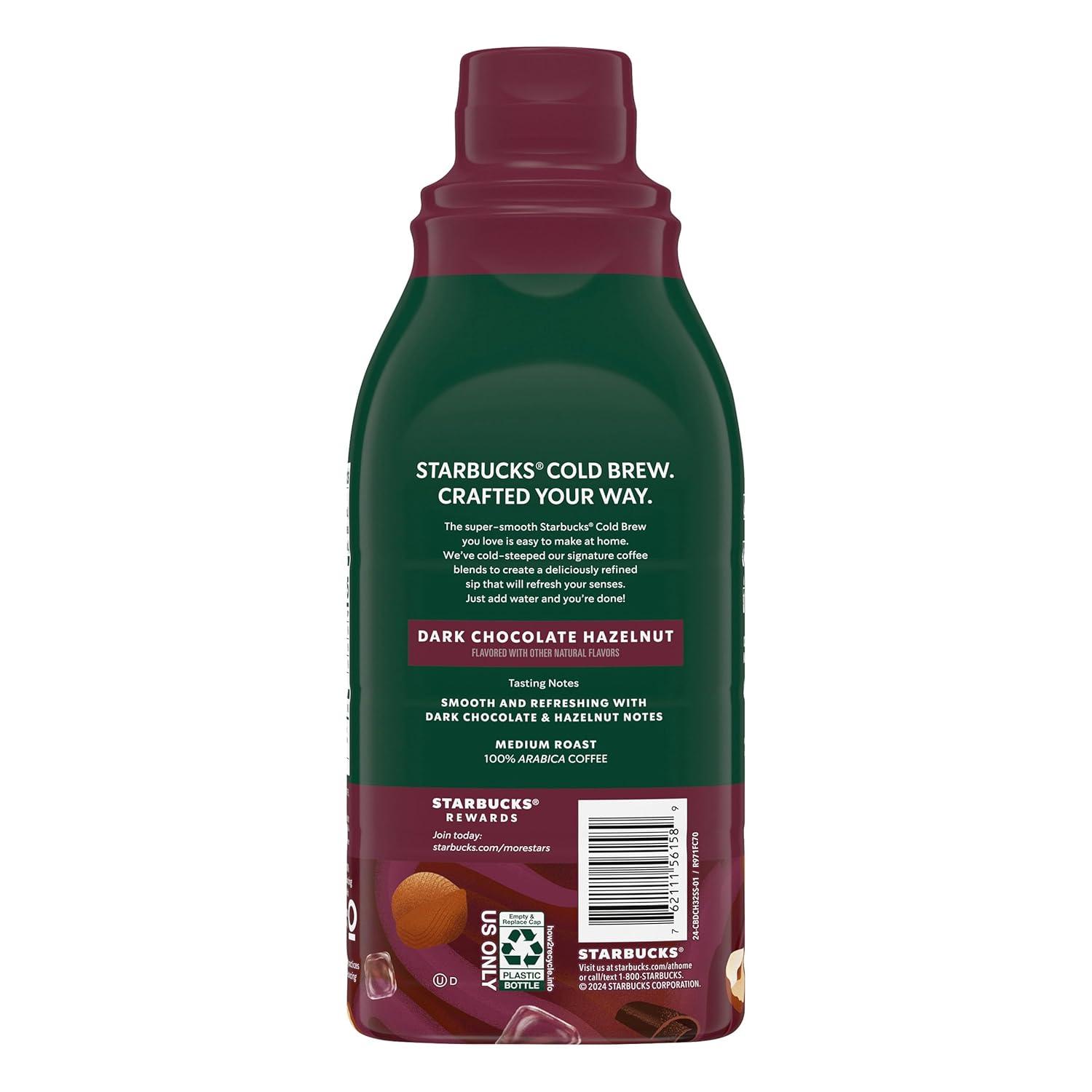 imageStarbucks Cold Brew Coffee Concentrate Dark Chocolate Hazelnut Flavored Iced Coffee 32 fl oz32 Fl Oz Pack of 1