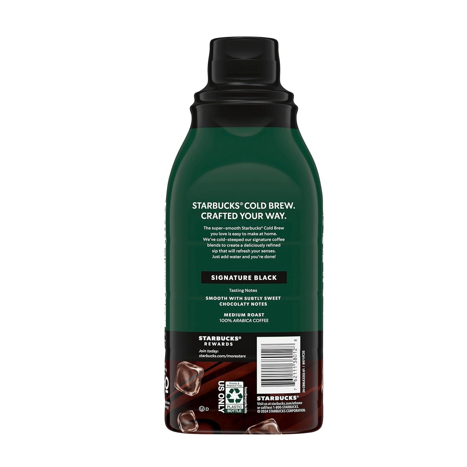 imageStarbucks Cold Brew Coffee Concentrate Signature Black Iced Coffee 32 fl oz