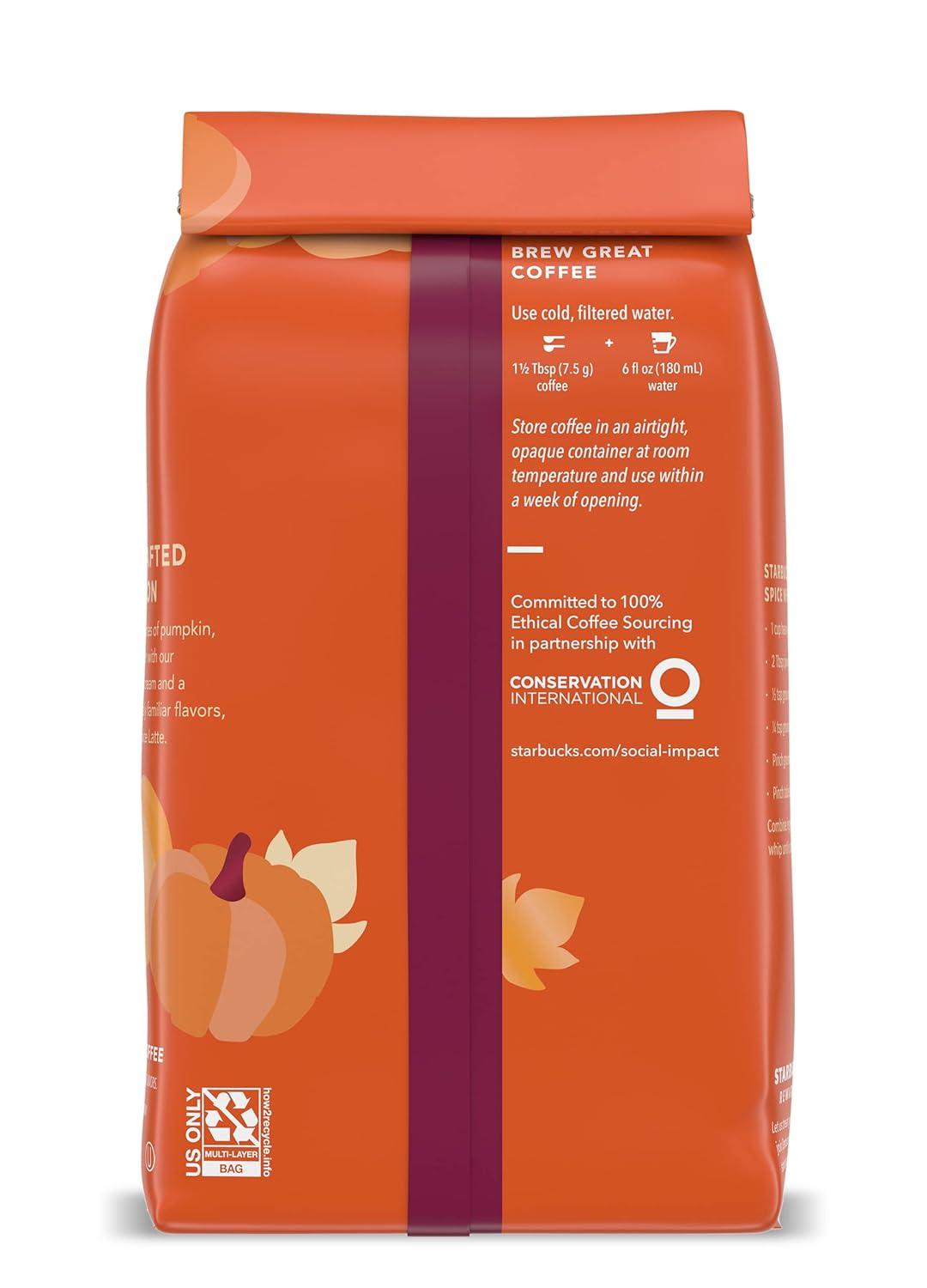 imageStarbucks Ground Coffee Flavored Hot or Iced Coffee Variety Pack Three 11 oz BagsPumpkin Spice