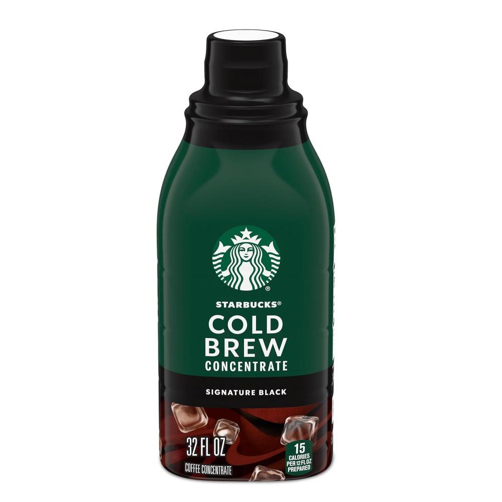 imageStarbucks Cold Brew Coffee Concentrate Signature Black Iced Coffee 32 fl oz