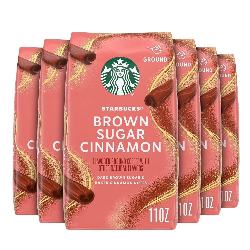imageStarbucks Ground Coffee Flavored Hot or Iced Coffee Variety Pack Three 11 oz BagsBrown Sugar Cinnamon