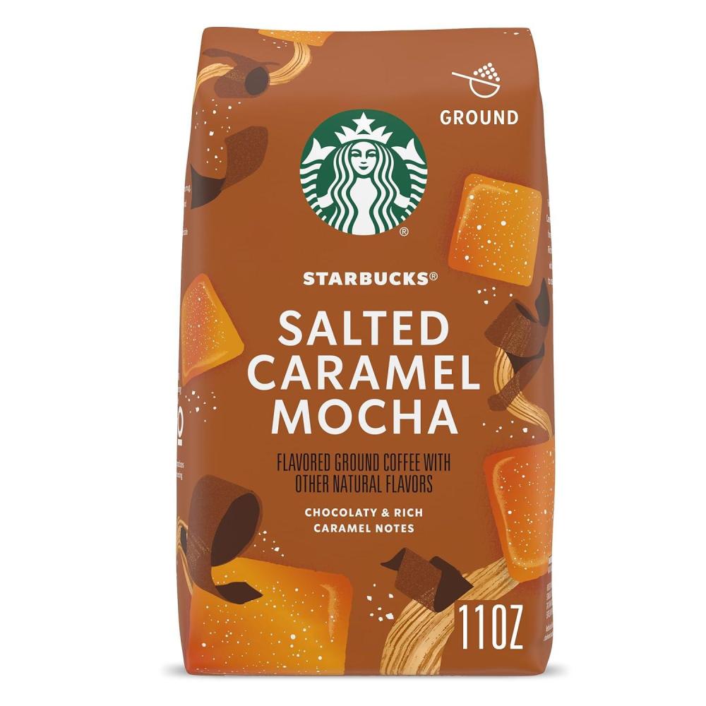 imageStarbucks Ground Coffee Flavored Hot or Iced Coffee Variety Pack Three 11 oz BagsCaramel mocha