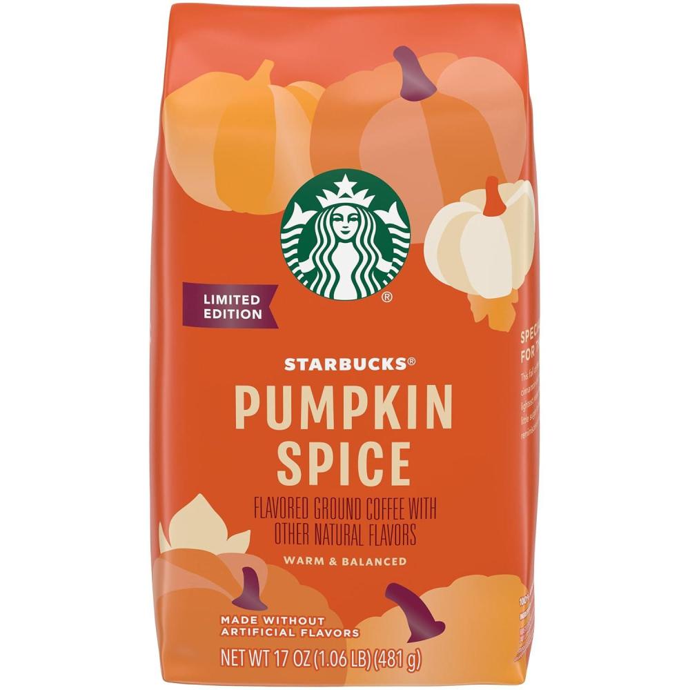 imageStarbucks Ground Coffee Flavored Hot or Iced Coffee Variety Pack Three 11 oz BagsPumpkin Spice