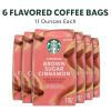 Starbucks Ground Coffee, Flavored Hot or Iced Coffee, Variety Pack, Three 11 oz Bags​(Brown Sugar Cinnamon)