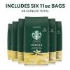 Starbucks Ground Coffee, Flavored Hot or Iced Coffee, Variety Pack, Three 11 oz Bags​(Vanilla)