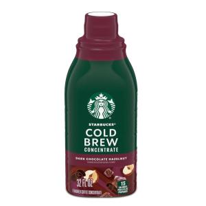 Starbucks Cold Brew Coffee Concentrate, Dark Chocolate Hazelnut Flavored Iced Coffee, 32 fl oz(32 Fl Oz (Pack of 1))