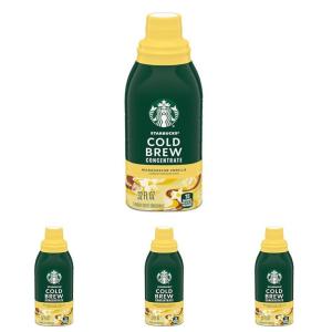 Starbucks Cold Brew Coffee Concentrate, Madagascar Vanilla Flavored Iced Coffee, 32 fl oz(32 Fl Oz (Pack of 4))