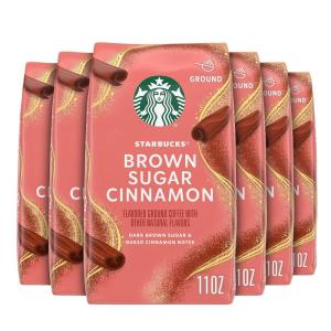 Starbucks Ground Coffee, Flavored Hot or Iced Coffee, Variety Pack, Three 11 oz Bags​(Brown Sugar Cinnamon)
