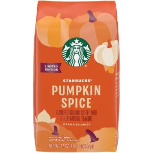 Starbucks Ground Coffee, Flavored Hot or Iced Coffee, Variety Pack, Three 11 oz Bags​(Pumpkin Spice)