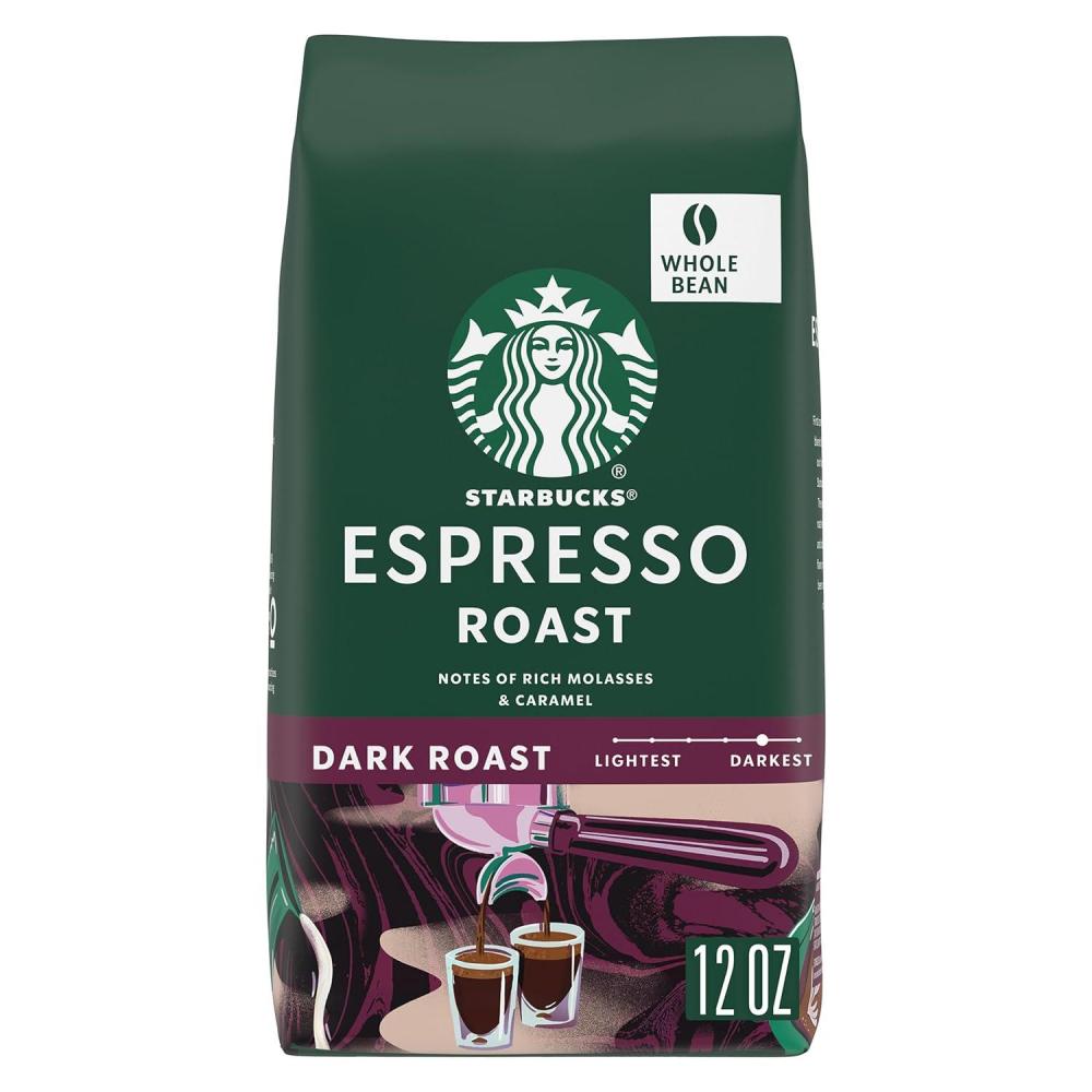 imageStarbucks Whole Coffee Beans Dark Roast Hot or Iced Coffee Espresso Roast 12 oz