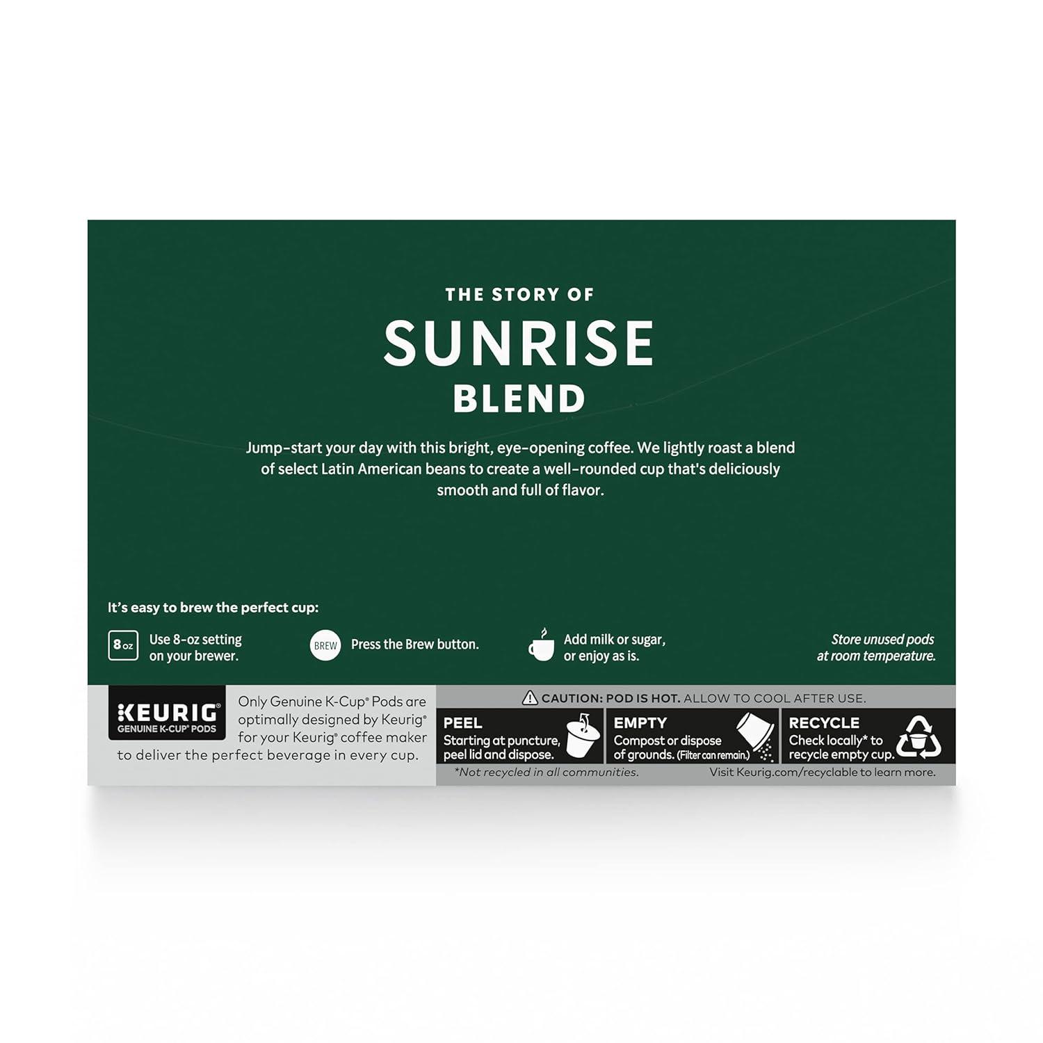 imageStarbucks Blonde Roast KCup Coffee Pods Sunrise Blend for Keurig Brewers 1 box 10 pods