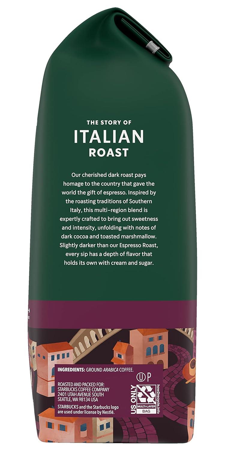 imageStarbucks Ground Coffee Dark Roast Hot or Iced Coffee Caff Verona 12 ozCocoa and Toasted Marshmallow