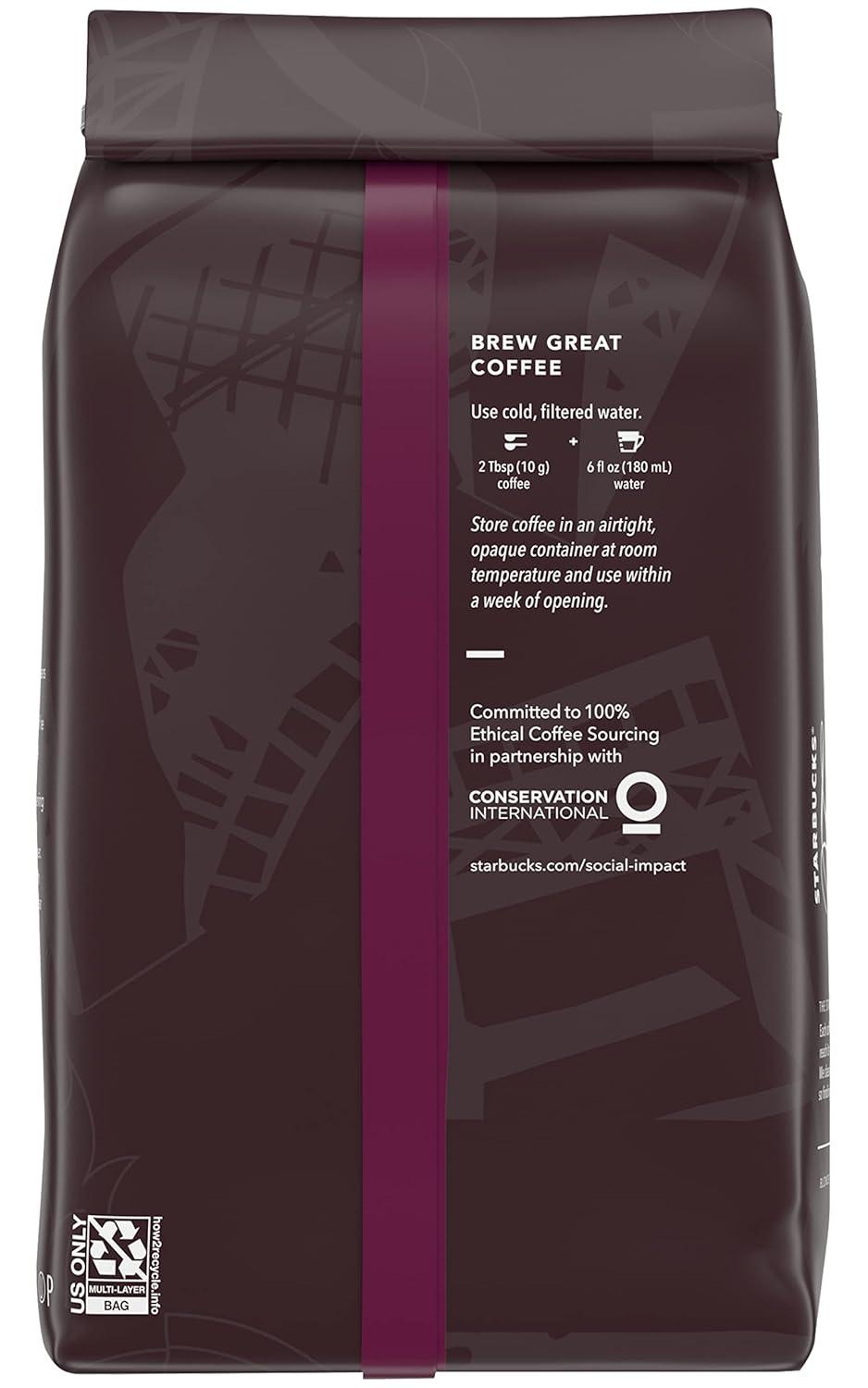 imageStarbucks Ground Coffee Dark Roast Hot or Iced Coffee Caff Verona 12 ozIntense and Smoky