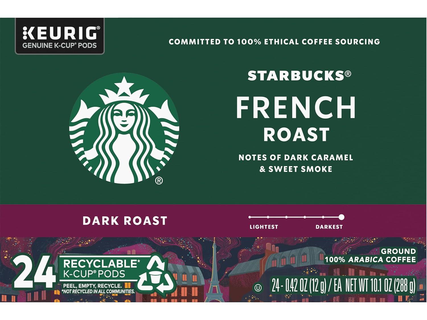imageStarbucks KCup Coffee Pods Dark Roast Coffee Italian Roast 100 Arabica 1 box 10 podsCaramel