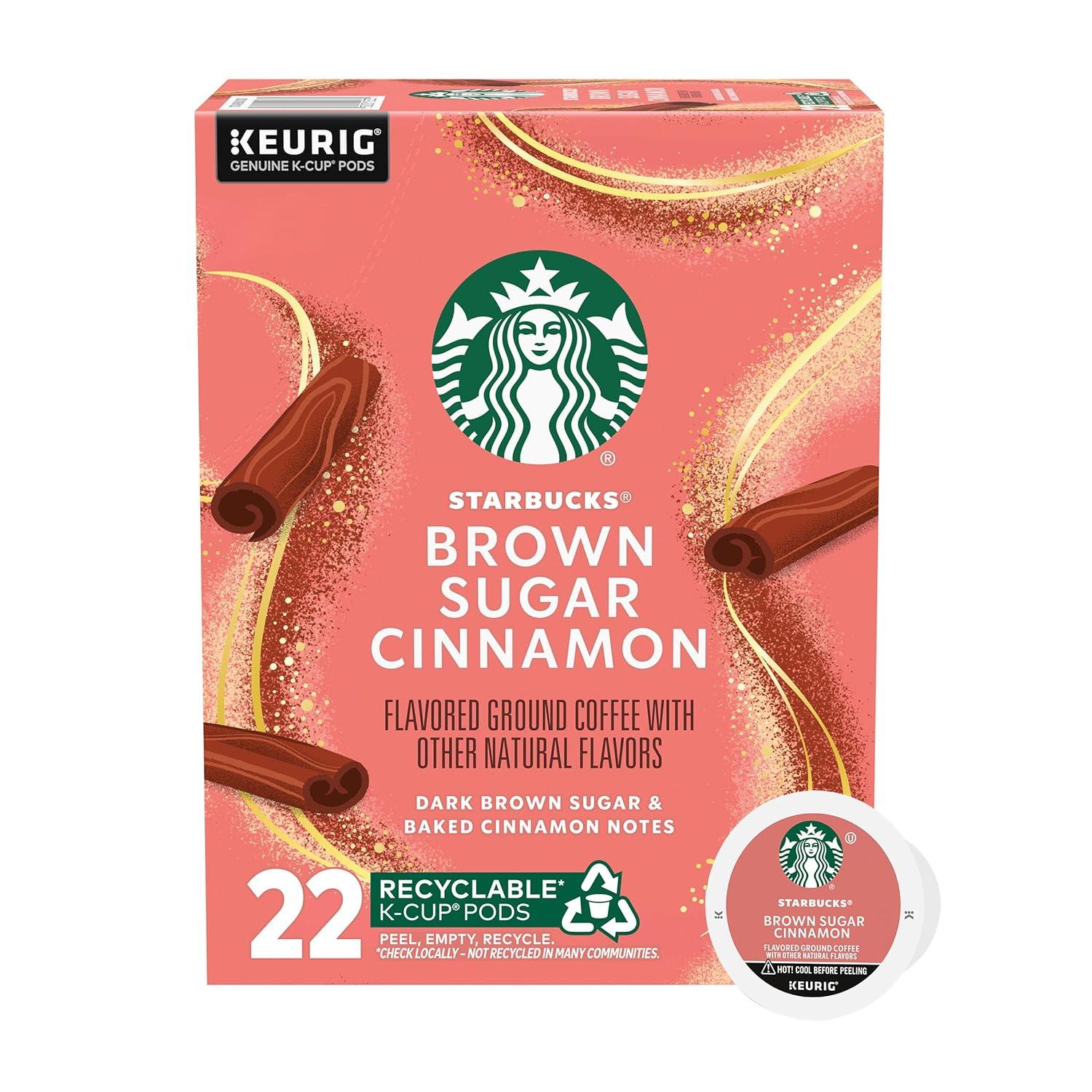 imageStarbucks KCup Coffee Pods Flavored Hot or Iced Coffee Brown Sugar Cinnamon 10 Keurig PodsBrown Sugar Cinnamon