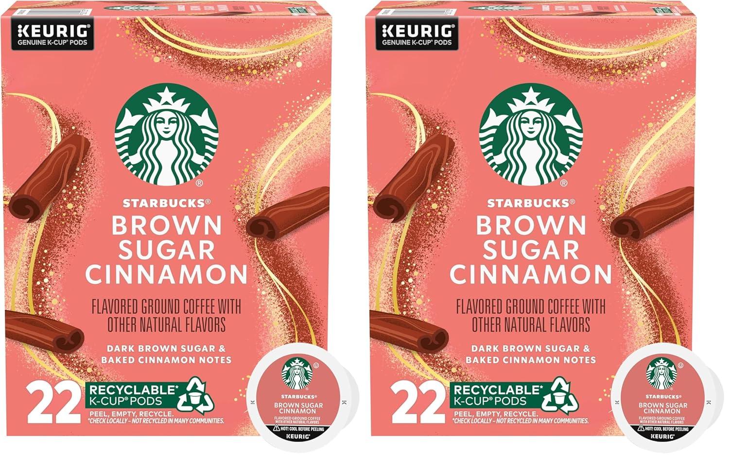 imageStarbucks KCup Coffee Pods Flavored Hot or Iced Coffee Brown Sugar Cinnamon 10 Keurig PodsBrown Sugar Cinnamon