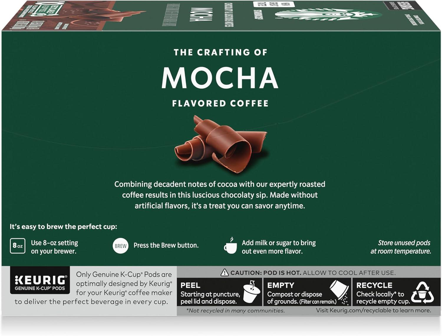 imageStarbucks KCup Coffee Pods Flavored Hot or Iced Coffee Mocha 10 Keurig PodsMocha