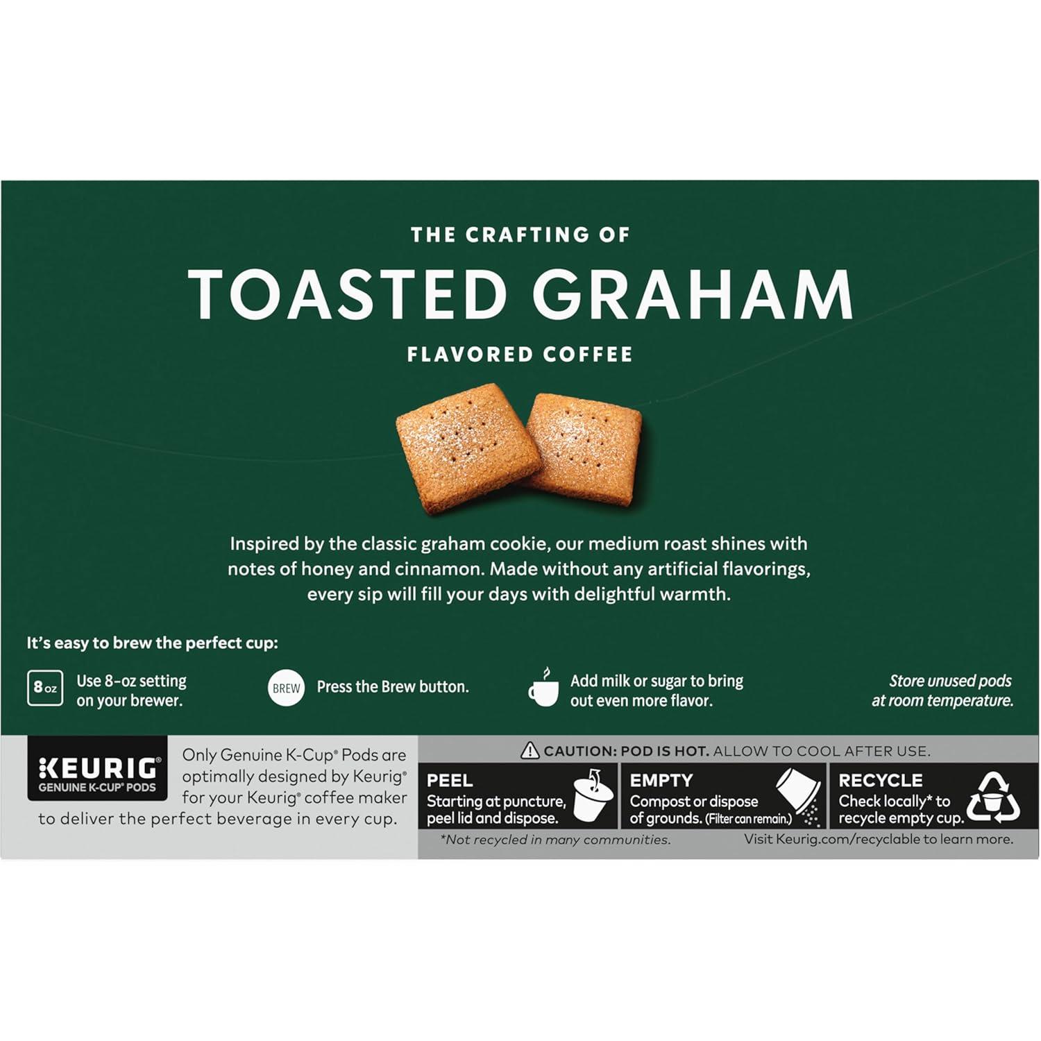 imageStarbucks KCup Coffee Pods Flavored Hot or Iced Coffee Toasted Graham 10 Keurig Pods10 Count Pack of 2