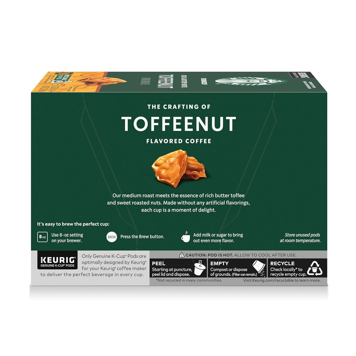 imageStarbucks KCup Coffee Pods Flavored Hot or Iced Coffee Toffeenut 10 Keurig PodsToffeenut