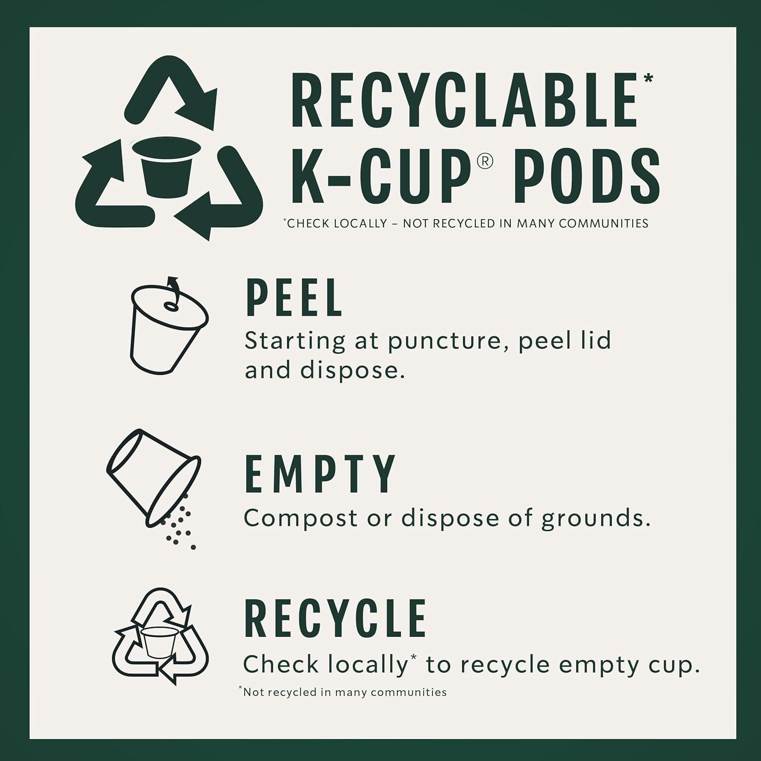 imageStarbucks KCup Coffee Pods Medium Roast Hot or Iced Coffee Breakfast Blend 10 Keurig Pods Fall Blend