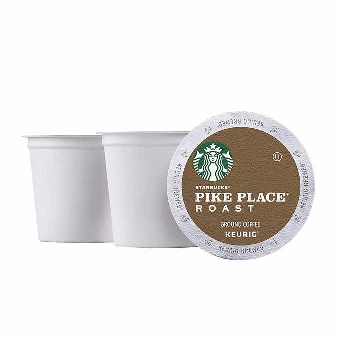imageStarbucks KCup Coffee Pods Medium Roast Hot or Iced Coffee Breakfast Blend 10 Keurig Pods Pike Place Roast